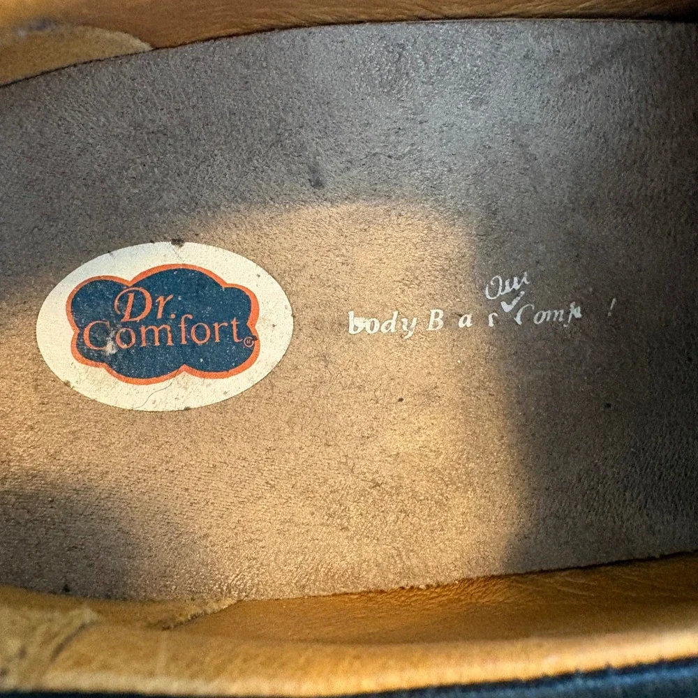 Dr Comfort Frank Black Leather Hook and Loop Dress Shoes Mens 10.5W 6210 Wide